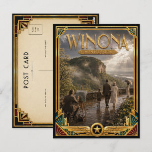 Winona Minnesota Vintage Art Deco Goldenes Zeitalt Postkarte