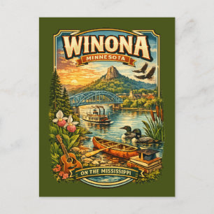 Winona, MN Minnesota Einzigartige Personalisierte  Postkarte