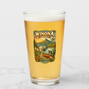 Winona, MN Minnesota Einzigartiger Souvenir-Glasbe Glas