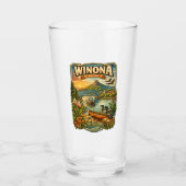 Winona, MN Minnesota Einzigartiger Souvenir-Glasbe Glas (Vorderseite)