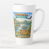 Winona, MN Minnesota Souvenir Geschenk Latte Tasse (Rechts)