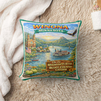 Winona, MN Minnesota Souvenir-Kissen Kissen