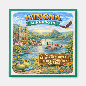 Winona, MN Minnesota Souvenir Magnet (Vorne)