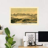 Winona, MN Panorama Karte - 1867 Poster (Heimbüro)