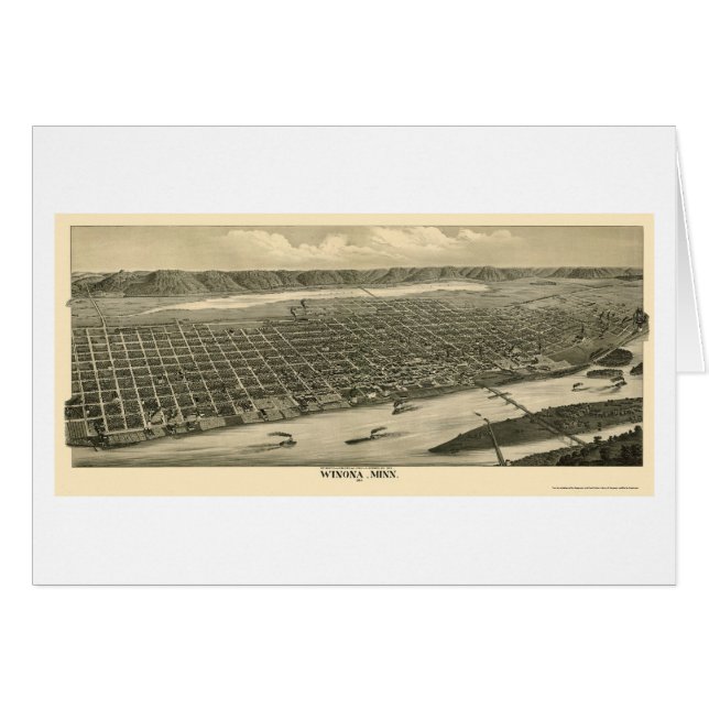 Winona, panoramische Karte Mangans - 1889 (Vorderseite (Horizontal))