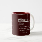 Winona Personalized Name Coffee Mug Zweifarbige Tasse (VorderseiteRechts)
