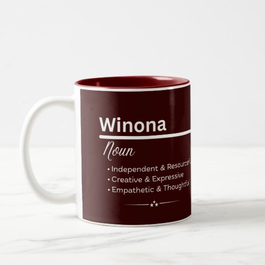 Winona Personalized Name Coffee Mug Zweifarbige Tasse (Links)