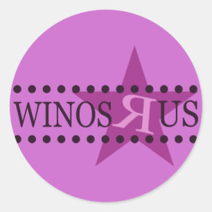 Winos R Us (Lila) Runder Aufkleber