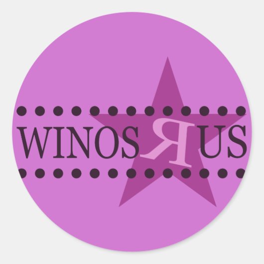 Winos R Us (Lila) Runder Aufkleber (Vorderseite)