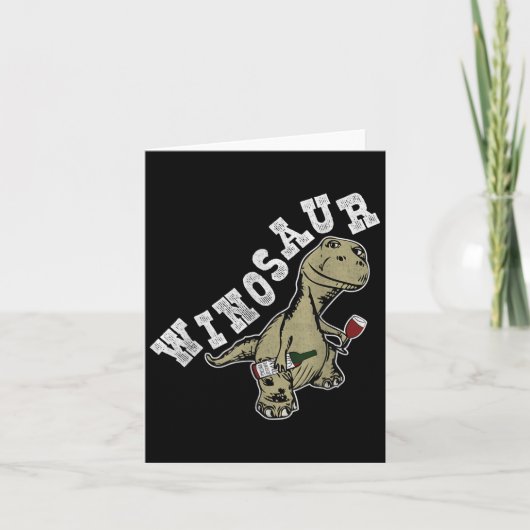 Winosaur Funny Dinosaur Wine Pun Karte (Vorderseite)