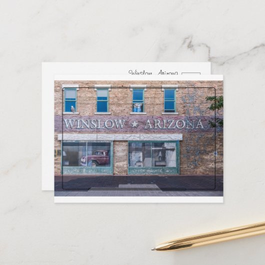 Winslow, Arizona: Ein Landschaftlicher Snapshot de Postkarte (Vorderseite/Rückseite Beispiel)