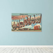 Winslow, Arizona - Große Buchstabenszenen Leinwanddruck (Insitu (Holzboden))