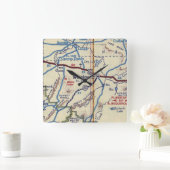 Winslow Arizona Route 66 Karte Quadratische Wanduhr (Zuhause)