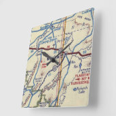 Winslow Arizona Route 66 Karte Quadratische Wanduhr (Winkel)