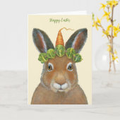 Winslow der Hase-Osterkarte Karte (Gelbe Blume)