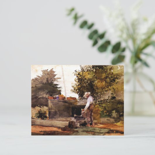 Winslow Homer - Am Brunnen Postkarte (Stehend Vorderseite)