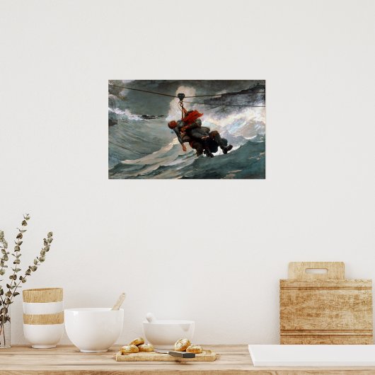 Winslow Homer American The Life Line Poster (Küche)