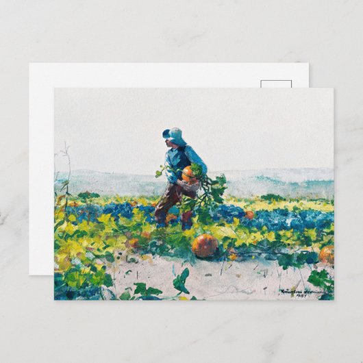 Winslow Homer - Bauern Junge, schöne Kunst, Postkarte (Vorne/Hinten)
