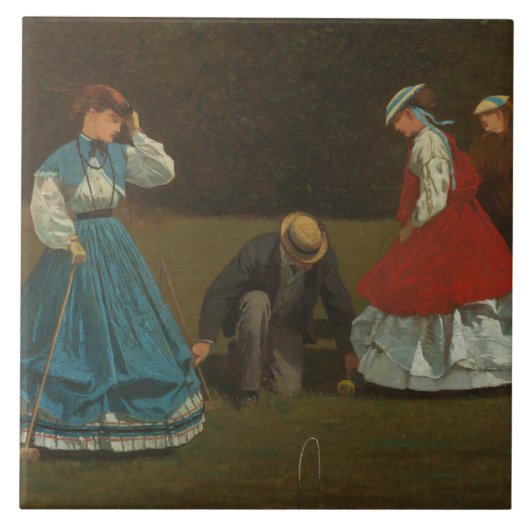 Winslow Homer - Croquet Scene Fliese (Vorderseite)
