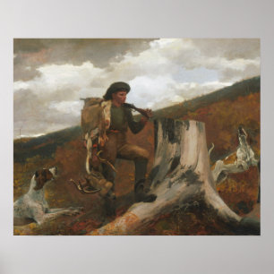 Winslow Homer - ein Jäger und Hunde Poster