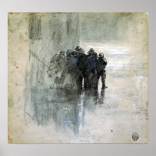 Winslow Homer Fishermen in Oilskins, Cullercoats Poster (Vorne)