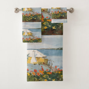 Winslow Homer Flower Garden und Bungalow Bermuda Badhandtuch Set