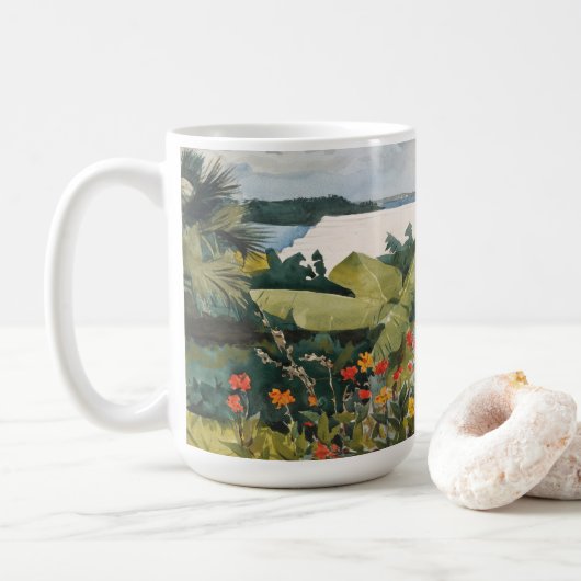 Winslow Homer Flower Garden und Bungalow Bermuda Kaffeetasse (Mit Donut)