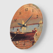 Winslow Homer: Glouchester Harbour, 1873, Kunstwer Große Wanduhr (Winkel)