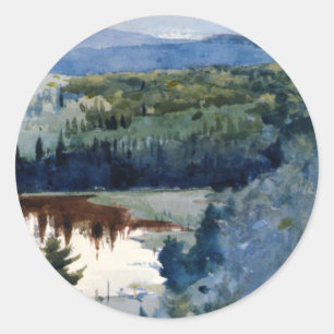 Winslow Homer - Indian Village Adirondacks Runder Aufkleber