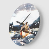 Winslow Homer: Kanu in den Rapids Große Wanduhr (Winkel)