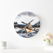 Winslow Homer: Kanu in den Rapids Große Wanduhr (Zuhause)