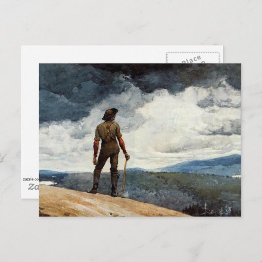 Winslow Homer Kunstwerk, Der Holzschneider Postkarte (Vorne/Hinten)
