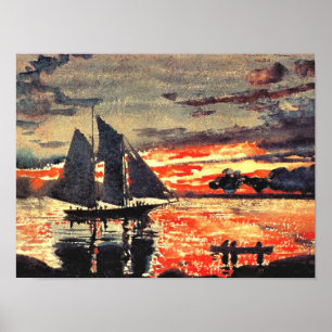 Winslow-Homer-Kunstwerk, Sunset Fires, Poster