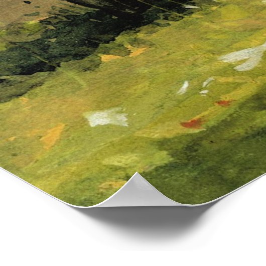 Winslow Homer-Malerei, Mädchen mit Hay Rake Poster (Ecke)