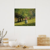 Winslow Homer-Malerei, Mädchen mit Hay Rake Poster (Küche)