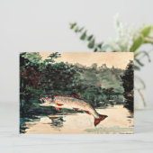 Winslow-Homer-Malerei, Springtrout, Feiertagskarte (Stehend Vorderseite)