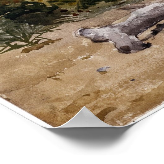 Winslow Homer Native Huts, Nassau Poster (Ecke)