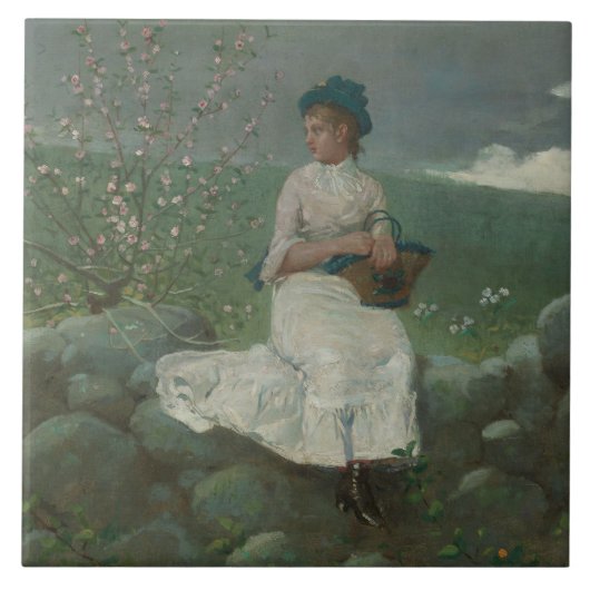 Winslow Homer - Pfirsichblüten Fliese (Vorderseite)