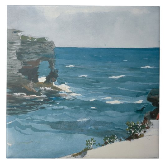 Winslow Homer - Rocky Shore, Bermuda Fliese (Vorderseite)