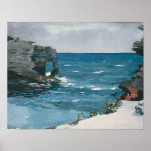 Winslow Homer - Rocky Shore, Bermuda Poster
