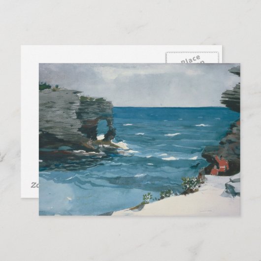 Winslow Homer - Rocky Shore, Bermuda Postkarte (Vorne/Hinten)