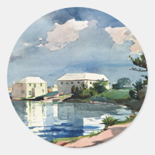 Winslow Homer, Salzkessel, Bermuda Runder Aufkleber