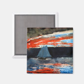 Winslow Homer Schooner bei Sunset Magnet (Vorderseite/Rückseite)