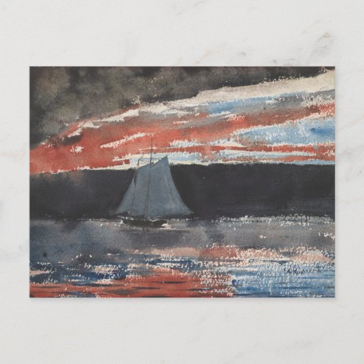 Winslow Homer - Schooner bei Sunset Postkarte (Vorderseite)