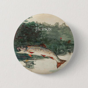 Winslow Homer Springender Fisch Button