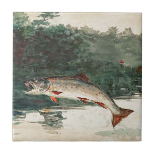Winslow Homer Springender Forellenkachel Fliese