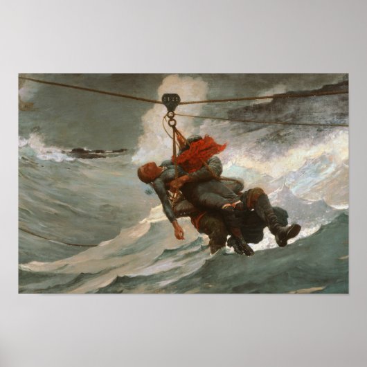 Winslow Homer - The Life Line Poster (Vorne)