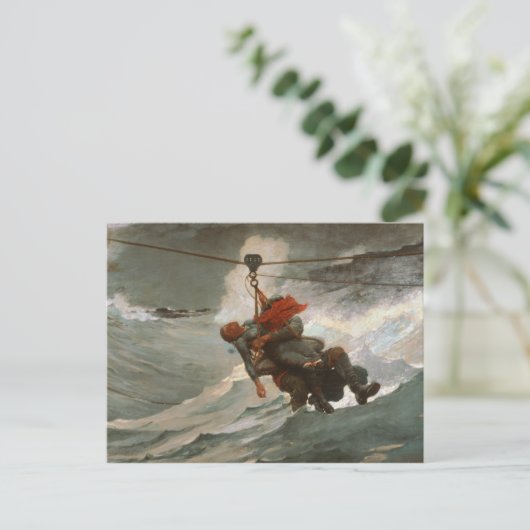 Winslow Homer - The Life Line Postkarte (Stehend Vorderseite)