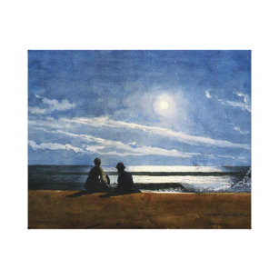 Winslow Homer Wasserfarbe, Mondlicht,  Leinwanddruck
