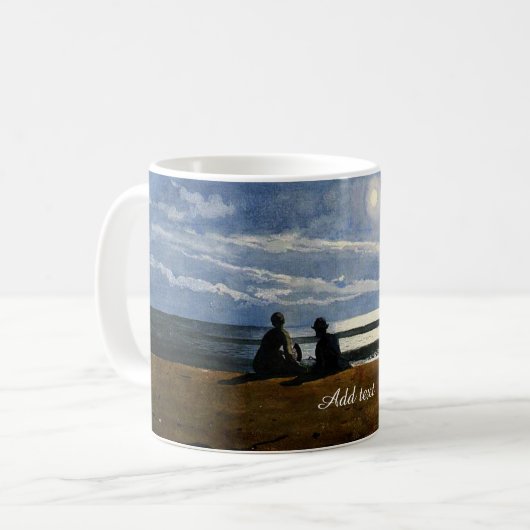 Winslow Homer watercolor, Moonlight, TEMPLATE, Kaffeetasse (Vorderseite Links)